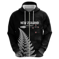 Personalised New Zealand 2025 Archery Zip Hoodie Aotearoa Silver Arrows Black