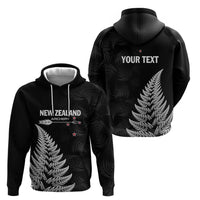 Personalised New Zealand 2025 Archery Zip Hoodie Aotearoa Silver Arrows Black