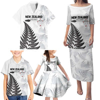 Personalised New Zealand 2025 Archery Family Matching Puletasi and Hawaiian Shirt Aotearoa Silver Arrows White