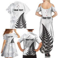 Personalised New Zealand 2025 Archery Family Matching Summer Maxi Dress and Hawaiian Shirt Aotearoa Silver Arrows White