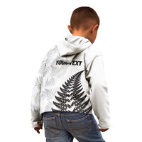 Personalised New Zealand 2025 Archery Kid Hoodie Aotearoa Silver Arrows White