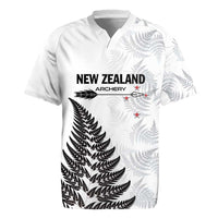 Personalised New Zealand 2025 Archery Rugby Jersey Aotearoa Silver Arrows White