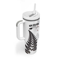 Personalised New Zealand 2025 Archery Tumbler With Handle Aotearoa Silver Arrows White LT01 - Polynesian Pride