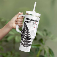 Personalised New Zealand 2025 Archery Tumbler With Handle Aotearoa Silver Arrows White LT01 - Polynesian Pride