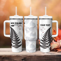 Personalised New Zealand 2025 Archery Tumbler With Handle Aotearoa Silver Arrows White LT01 - Polynesian Pride