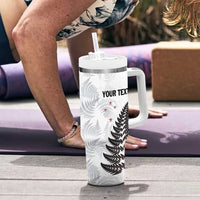 Personalised New Zealand 2025 Archery Tumbler With Handle Aotearoa Silver Arrows White LT01 - Polynesian Pride