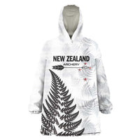 Personalised New Zealand 2025 Archery Wearable Blanket Hoodie Aotearoa Silver Arrows White LT01 One Size White - Polynesian Pride