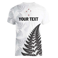 Personalised New Zealand 2025 Archery Women V-Neck T-Shirt Aotearoa Silver Arrows White