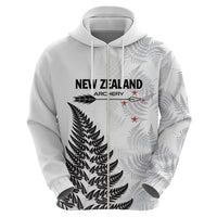Personalised New Zealand 2025 Archery Zip Hoodie Aotearoa Silver Arrows White LT01 - Polynesian Pride