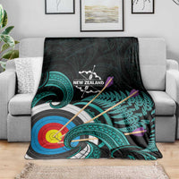 New Zealand Archery Blanket Turquoise Maori Silver Fern LT01 - Polynesian Pride