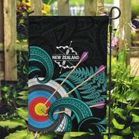 New Zealand Archery Garden Flag Turquoise Maori Silver Fern LT01 Garden Flag Turquoise - Polynesian Pride