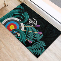 New Zealand Archery Rubber Doormat Turquoise Maori Silver Fern LT01 - Polynesian Pride