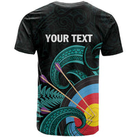 Personalised New Zealand Archery T Shirt Turquoise Maori Silver Fern