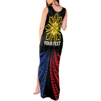 Personalized Philippines Independence Day Tank Maxi Dress Filipino 126th Anniversary Sun Tattoo LT01 - Polynesian Pride