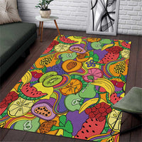 Hawaii Fruits Hippie Style Area Rug Vibrant Colorful LT01 Multicolor - Polynesian Pride