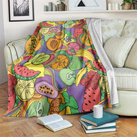Hawaii Fruits Hippie Style Blanket Vibrant Colorful LT01 Multicolor - Polynesian Pride