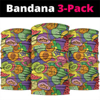 Hawaii Fruits Hippie Style Neck Gaiter Vibrant Colorful LT01 package One Size: 25*50cm Multicolor - Polynesian Pride