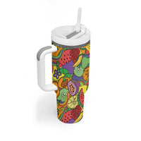 Hawaii Fruits Hippie Style Tumbler With Handle Vibrant Colorful LT01 - Polynesian Pride