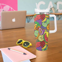 Hawaii Fruits Hippie Style Tumbler With Handle Vibrant Colorful LT01 - Polynesian Pride