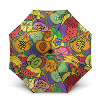 Hawaii Fruits Hippie Style Umbrella Vibrant Colorful LT01 One Size Folded 11.42 inch Opened Diameter 37.4 inch Multicolor - Polynesian Pride