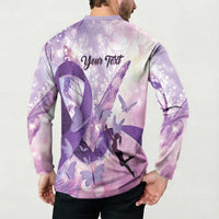 Personalized Polynesian Lupus Awareness Button Sweatshirt Butterfly Hologram Lupus Warrior LT01 - Polynesian Pride