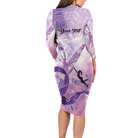 Personalized Polynesian Lupus Awareness Family Matching Long Sleeve Bodycon Dress and Hawaiian Shirt Butterfly Hologram Lupus Warrior