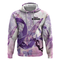Personalized Polynesian Lupus Awareness Hoodie Butterfly Hologram Lupus Warrior LT01 Pullover Hoodie Purple - Polynesian Pride