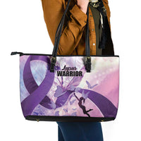 Polynesian Lupus Awareness Leather Tote Bag Butterfly Hologram Lupus Warrior LT01 - Polynesian Pride