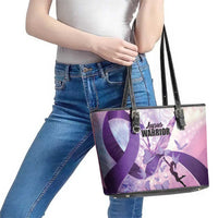 Polynesian Lupus Awareness Leather Tote Bag Butterfly Hologram Lupus Warrior LT01 - Polynesian Pride