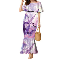 Personalized Polynesian Lupus Awareness Mermaid Dress Butterfly Hologram Lupus Warrior LT01 Women Purple - Polynesian Pride