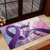 Polynesian Lupus Awareness Rubber Doormat Butterfly Hologram Lupus Warrior LT01 - Polynesian Pride