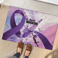 Polynesian Lupus Awareness Rubber Doormat Butterfly Hologram Lupus Warrior LT01 - Polynesian Pride