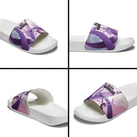 Polynesian Lupus Awareness Slide Sandals Butterfly Hologram Lupus Warrior LT01 - Polynesian Pride