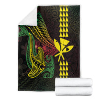 Hawaii Kakau Hammerhead Shark Blanket Neon Plumeria Pattern LT01 - Polynesian Pride