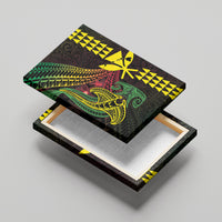 Hawaii Kakau Hammerhead Shark Canvas Wall Art Neon Plumeria Pattern LT01 - Polynesian Pride