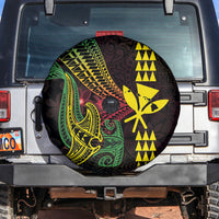 Hawaii Kakau Hammerhead Shark Spare Tire Cover Neon Plumeria Pattern LT01 Black - Polynesian Pride