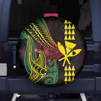 Hawaii Kakau Hammerhead Shark Spare Tire Cover Neon Plumeria Pattern LT01 - Polynesian Pride