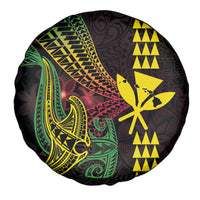 Hawaii Kakau Hammerhead Shark Spare Tire Cover Neon Plumeria Pattern LT01 - Polynesian Pride