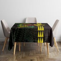 Hawaii Kakau Hammerhead Shark Tablecloth Neon Plumeria Pattern LT01 - Polynesian Pride