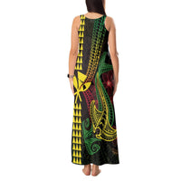 Hawaii Kakau Hammerhead Shark Tank Maxi Dress Neon Plumeria Pattern LT01 - Polynesian Pride