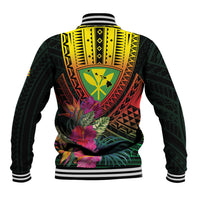 Hawaii Kanaka Maoli Flag Day Baseball Jacket Tropical Flowers