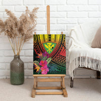 Hawaii Kanaka Maoli Flag Day Canvas Wall Art Tropical Flowers