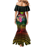 Hawaii Kanaka Maoli Flag Day Mermaid Dress Tropical Flowers LT01 - Polynesian Pride