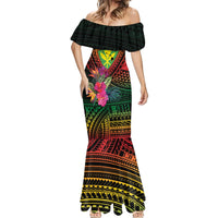 Hawaii Kanaka Maoli Flag Day Mermaid Dress Tropical Flowers LT01 - Polynesian Pride