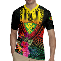 Hawaii Kanaka Maoli Flag Day Rugby Jersey Tropical Flowers
