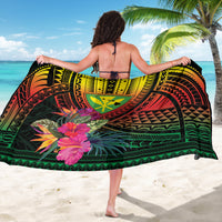 Hawaii Kanaka Maoli Flag Day Sarong Tropical Flowers
