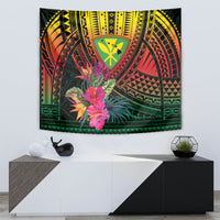 Hawaii Kanaka Maoli Flag Day Tapestry Tropical Flowers