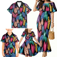 Hawaii Colorful Tropical Leaves Family Matching Mermaid Dress and Hawaiian Shirt LT01 - Polynesian Pride