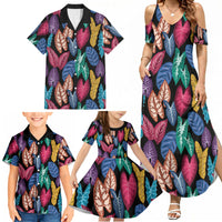 Hawaii Colorful Tropical Leaves Family Matching Summer Maxi Dress and Hawaiian Shirt LT01 - Polynesian Pride