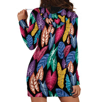 Hawaii Colorful Tropical Leaves Hoodie Dress LT01 - Polynesian Pride